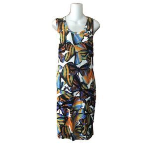 NWT Alba Moda Women’s Size US 10 UK 16R Multicolor Butterfly Midi Tank Dress
